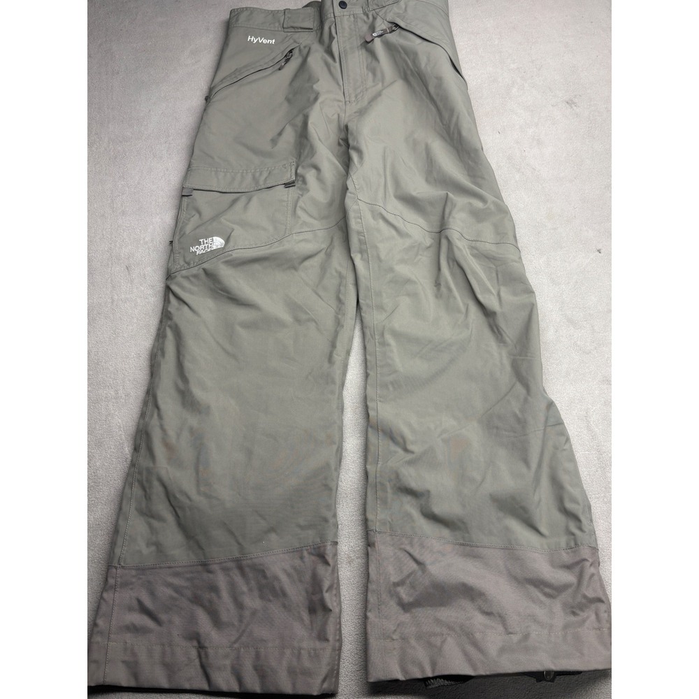 The North Face HyVent Mens Ski Snowboard Pants Olive Green Cargo Large